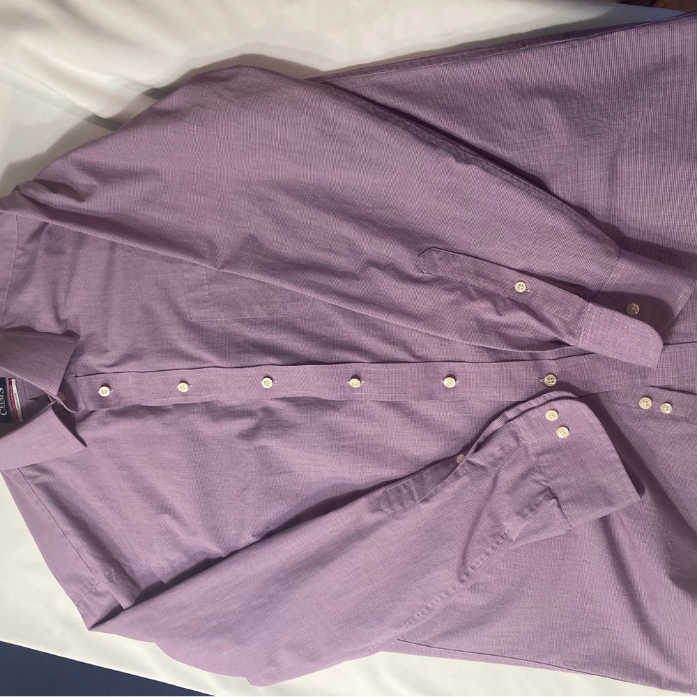 Chaps Purple Casual Button Down Shirt